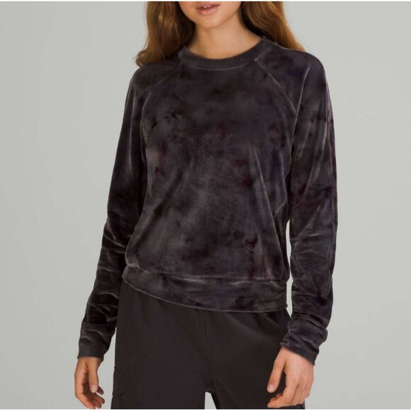 lululemon athletica Sweaters - Lululemon Velour Warm Down Crew - Interstellar Dark Grey Multi